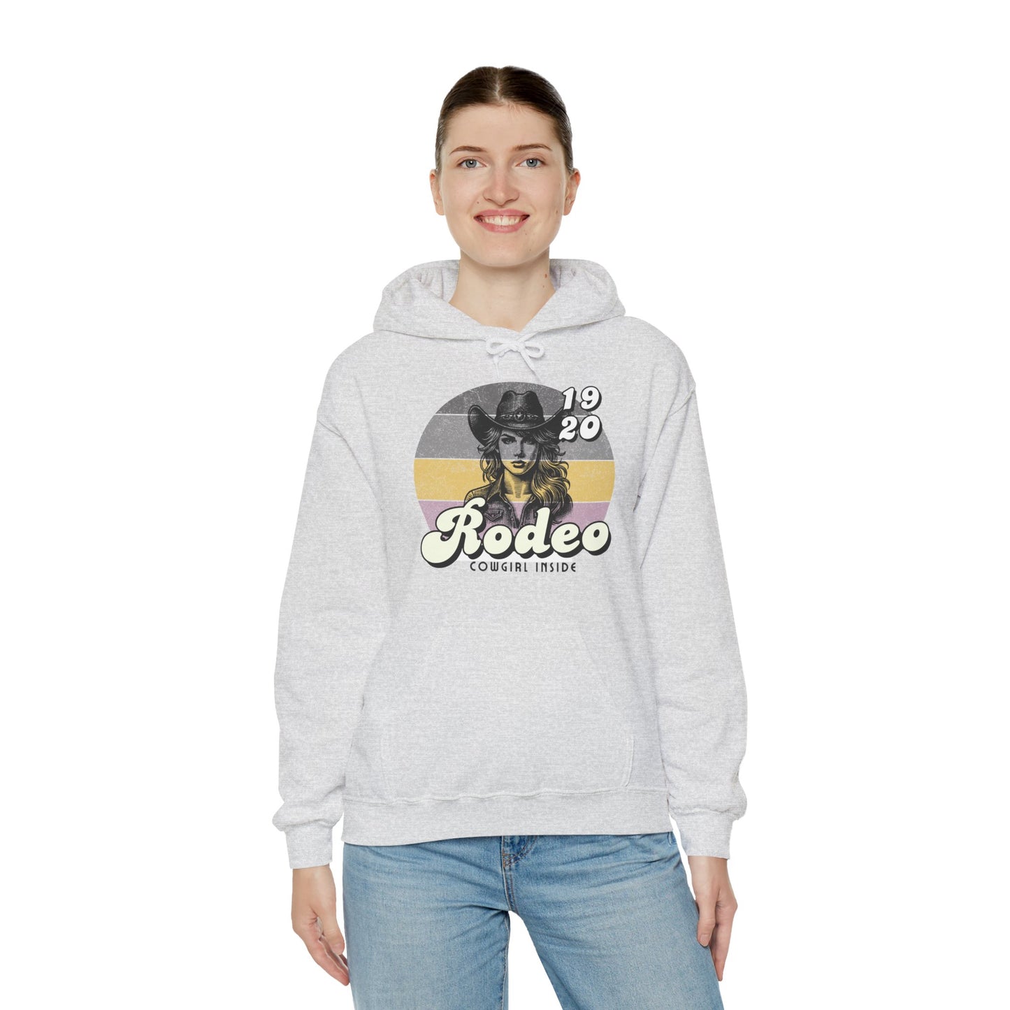 Rodeo Cowgirl Hooded HOODIE - Unisex Heavy Blend™ - Retro Style
