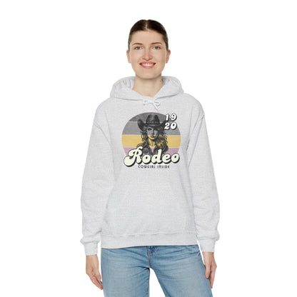 Rodeo Cowgirl Hooded HOODIE - Unisex Heavy Blend™ - Retro Style