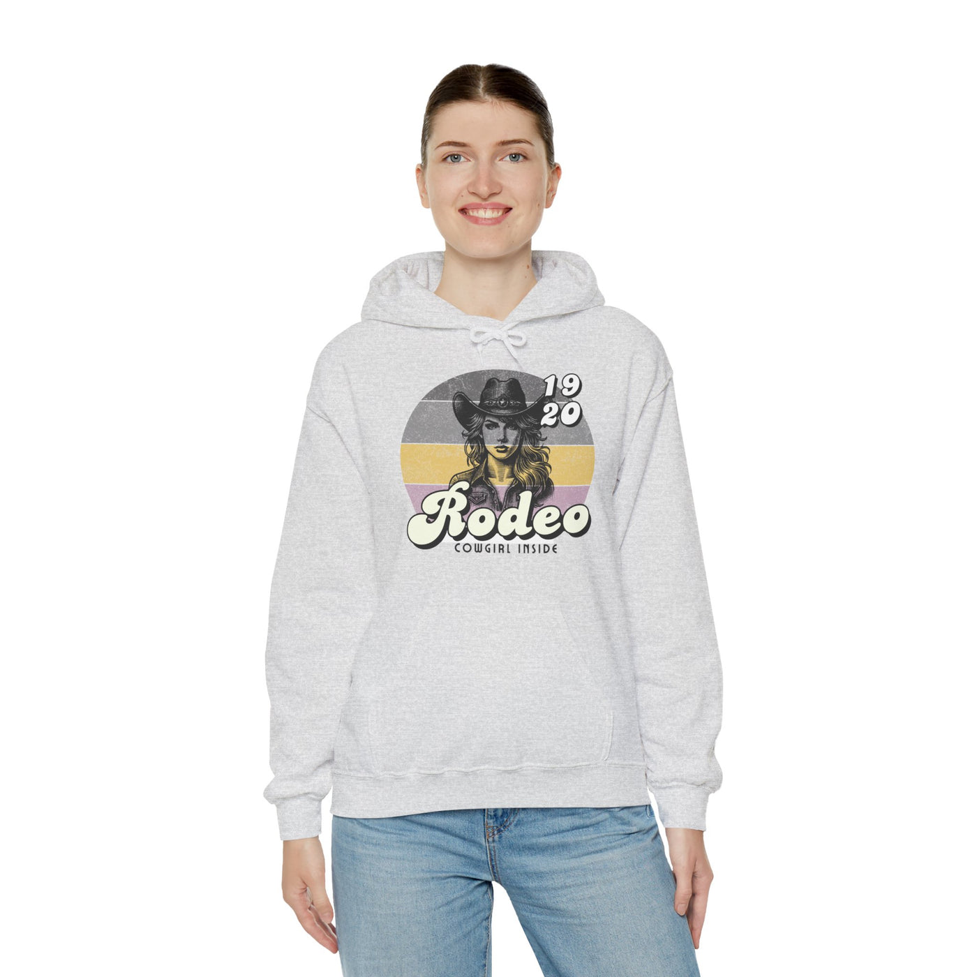 Rodeo Cowgirl Hooded HOODIE - Unisex Heavy Blend™ - Retro Style