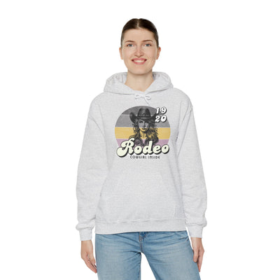 Rodeo Cowgirl Hooded HOODIE - Unisex Heavy Blend™ - Retro Style
