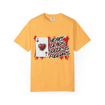 Heart Leads Success Unisex Heavy Cotton Tee | Graphic Tee | Casual Wear | Gift for Gamers | Inspirational Fashion | Streetwear