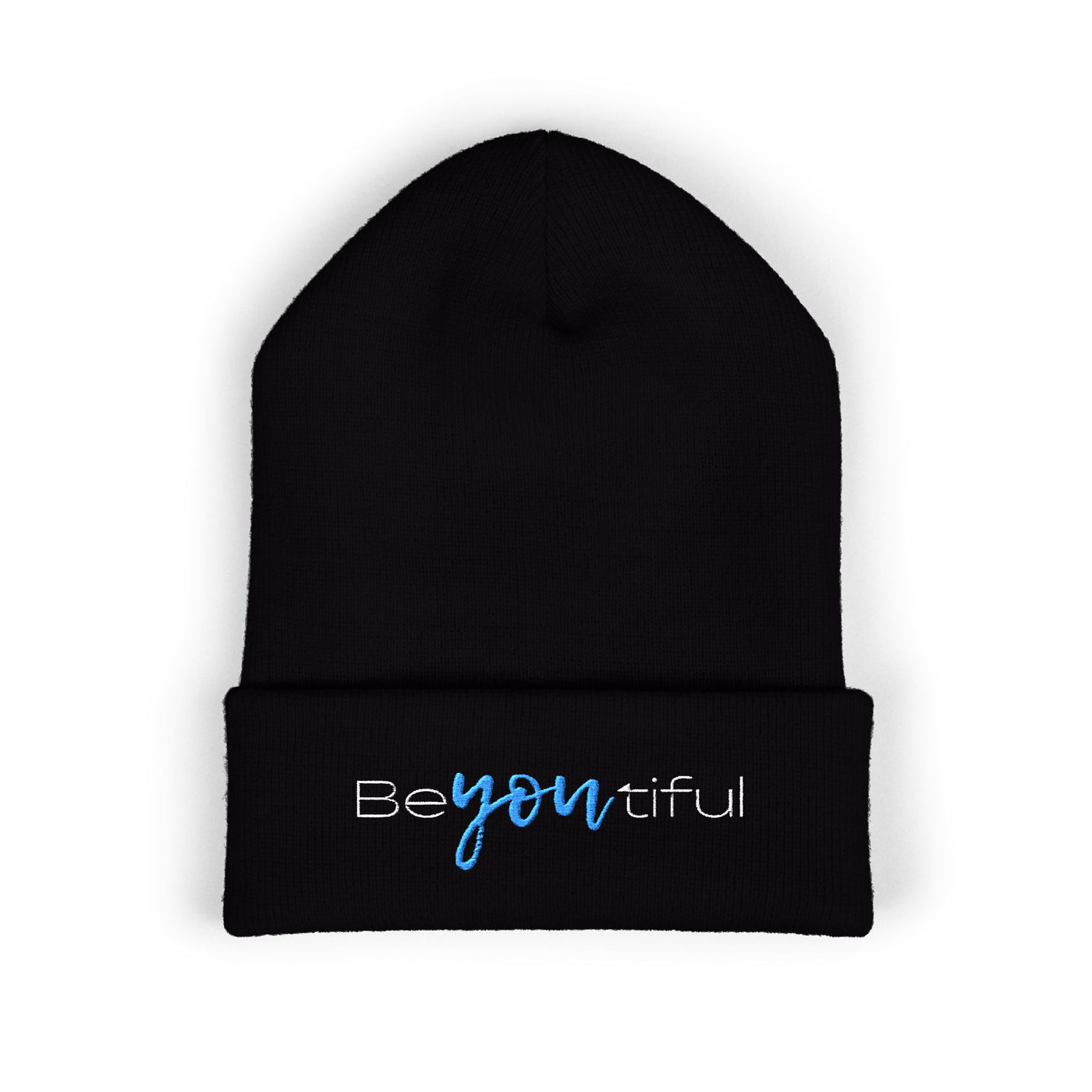 Vibrant "BeYoutiful" Cuffed Beanie - Stylish Embroidered Hat for Self-Expression
