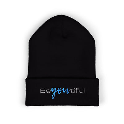 Vibrant "BeYoutiful" Cuffed Beanie - Stylish Embroidered Hat for Self-Expression