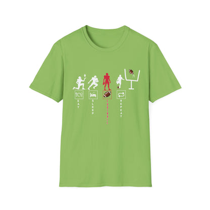 Football Life Unisex T-Shirt - Eat, Sleep, Football, Repeat