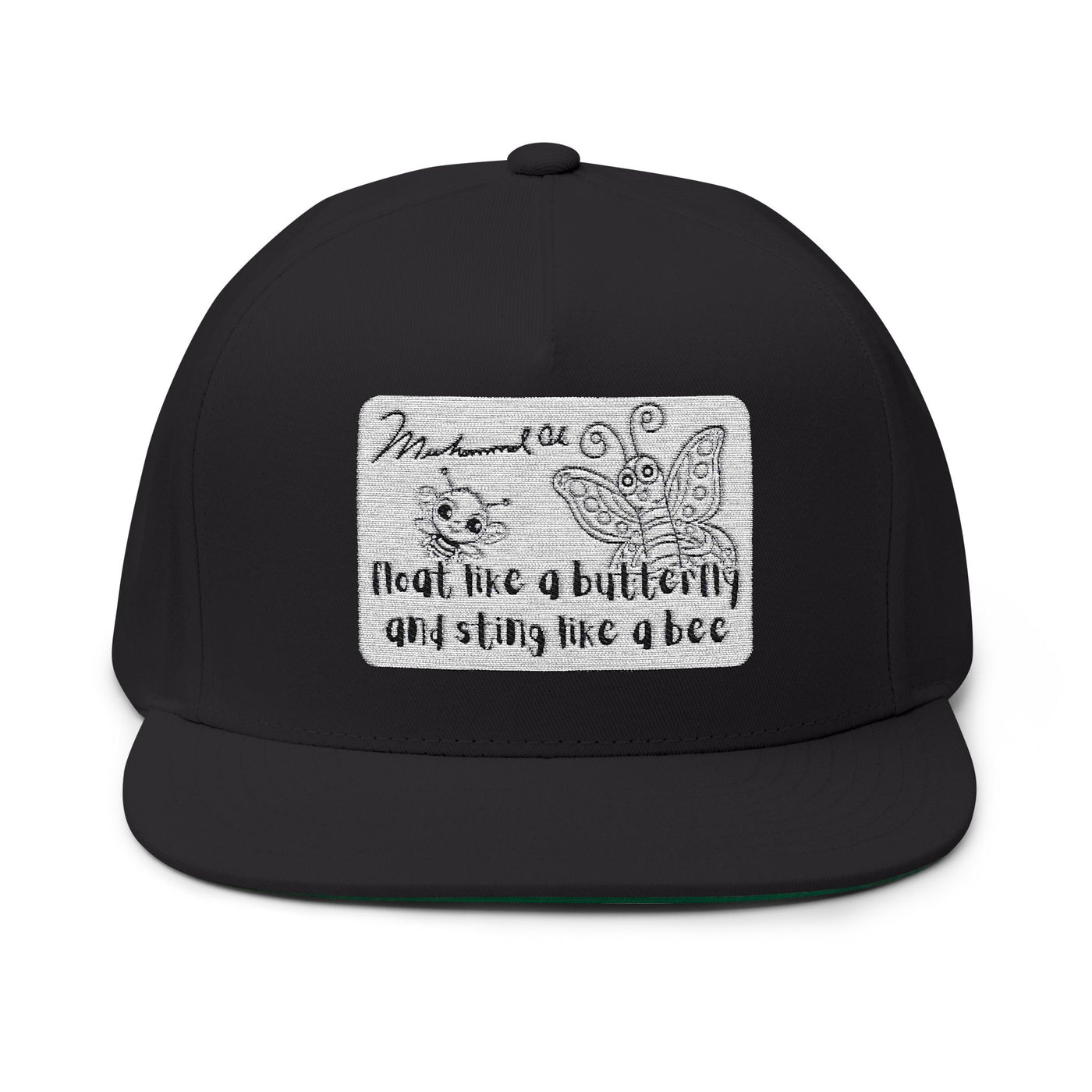 Butterfly and Bee Muhammad Ali Flat Bill Cap | Trendy Snapback Hat