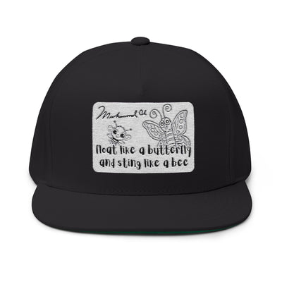Butterfly and Bee Muhammad Ali Flat Bill Cap | Trendy Snapback Hat