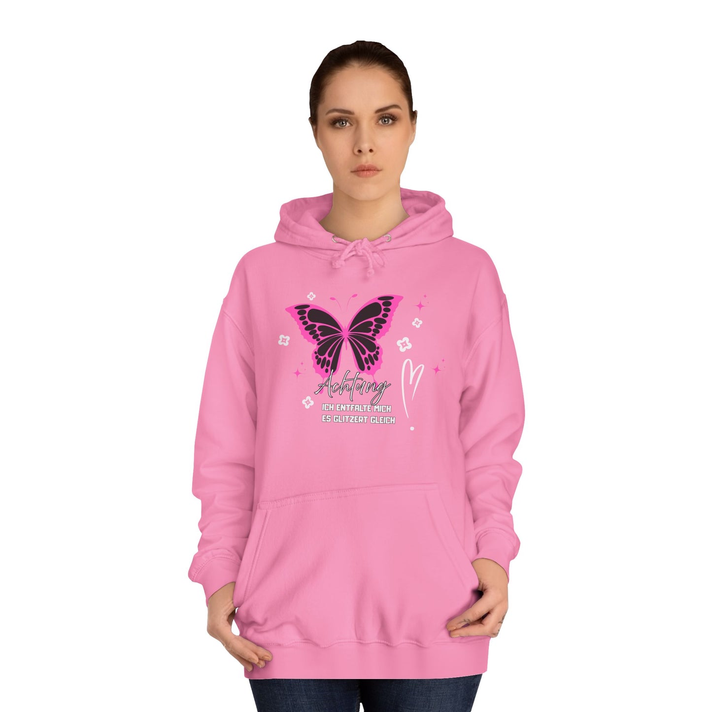 Hoodie Achtung ich entfalte mich - es glitzert gleich