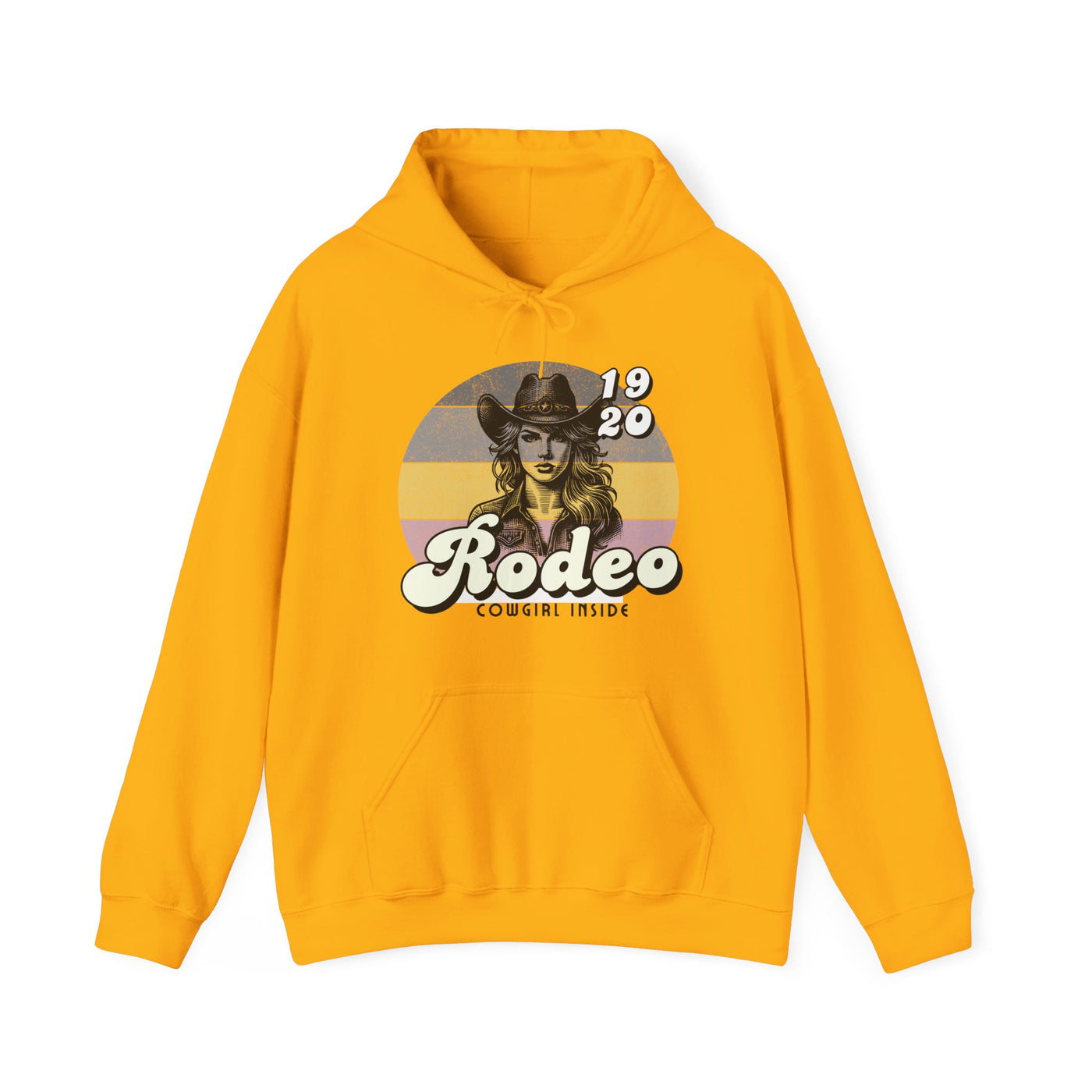 Rodeo Cowgirl Hooded HOODIE - Unisex Heavy Blend™ - Retro Style