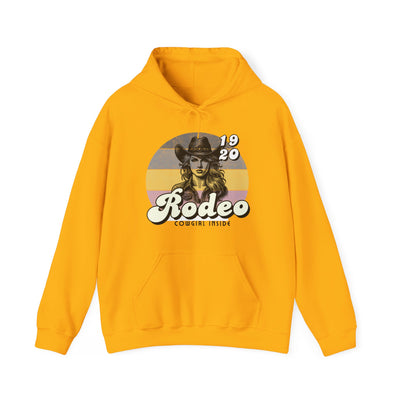 Rodeo Cowgirl Hooded HOODIE - Unisex Heavy Blend™ - Retro Style