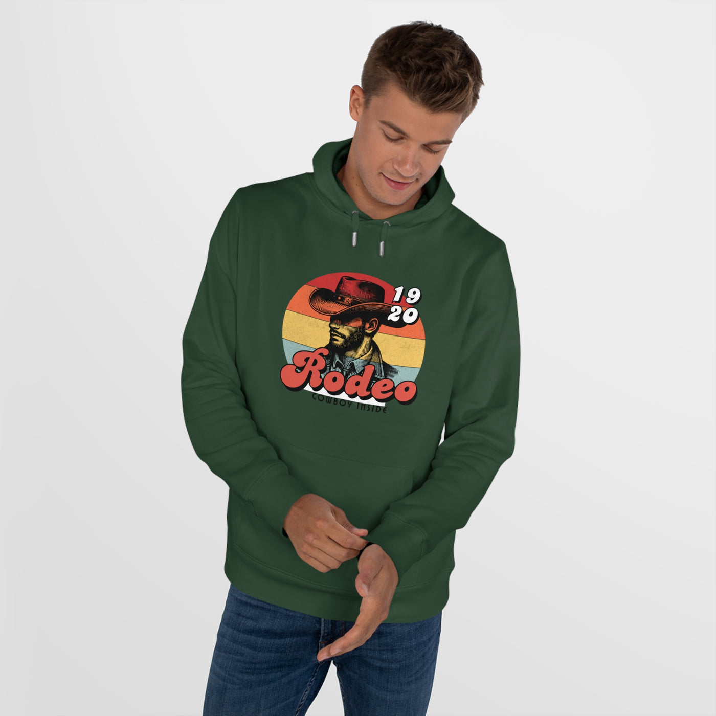 Retro Rodeo King Sweatshirt, Cowboy Hoodie, Western Apparel, Gift for Ranchers, Rodeo Fans, Cozy Hoodie for Men