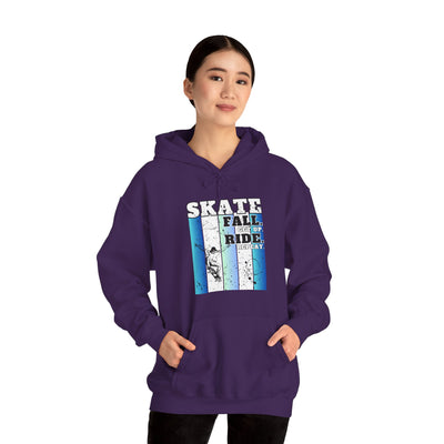 Skateboarding Warmup Hoodie - 'Skate Fall Get Up Ride Repeat' Design