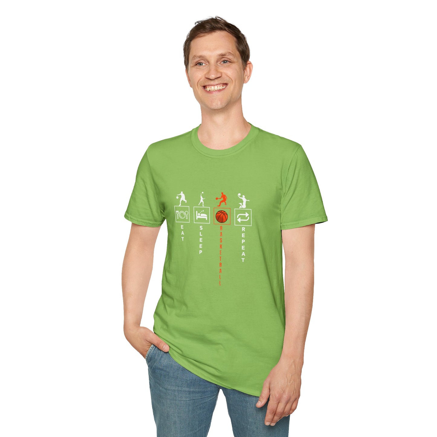 Basketball Life Unisex T-Shirt - Eat, Sleep, Basketball, Repeat
