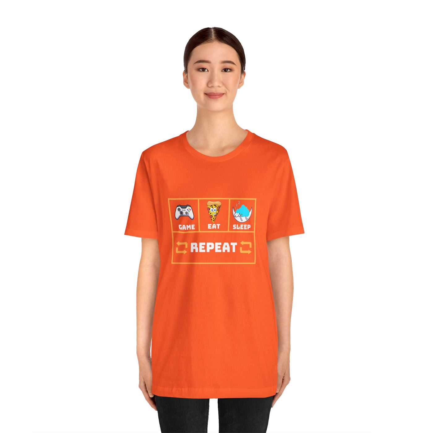 Gamer's motto shirt: Eat, Sleep, Game, Repeat T-shirt