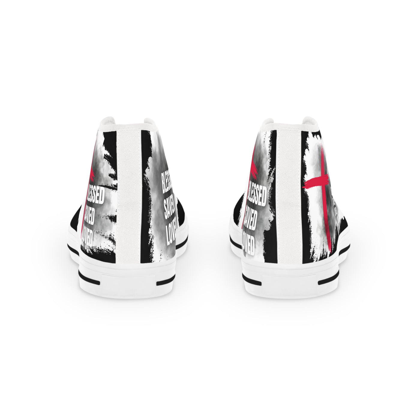 Blessed . Saved - Loved High Top Sneakers, Trendy Sneakers