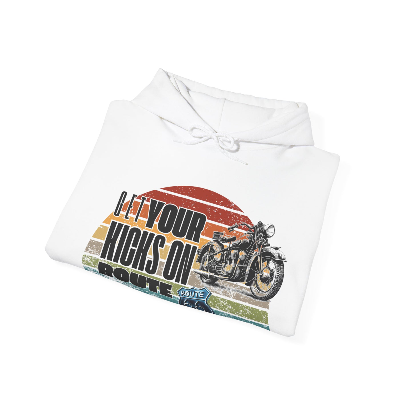 Retro Motorcycle Adventure Hoodie - 'Get Your Kicks On Route 66'