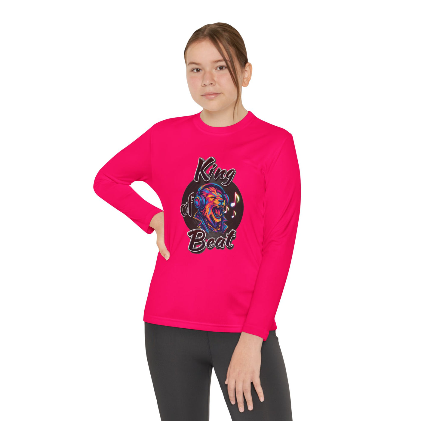 King of Beat Youth Long Sleeve Tee - Perfect for Young Musicians! 