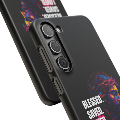 Blessed Saved loved - Snap Case - Jesus