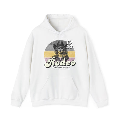 Rodeo Cowgirl Hooded HOODIE - Unisex Heavy Blend™ - Retro Style