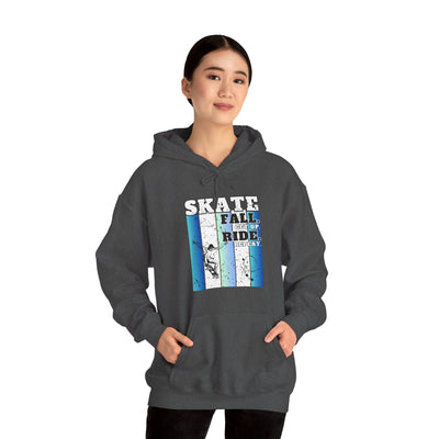 Skateboarding Warmup Hoodie - 'Skate Fall Get Up Ride Repeat' Design