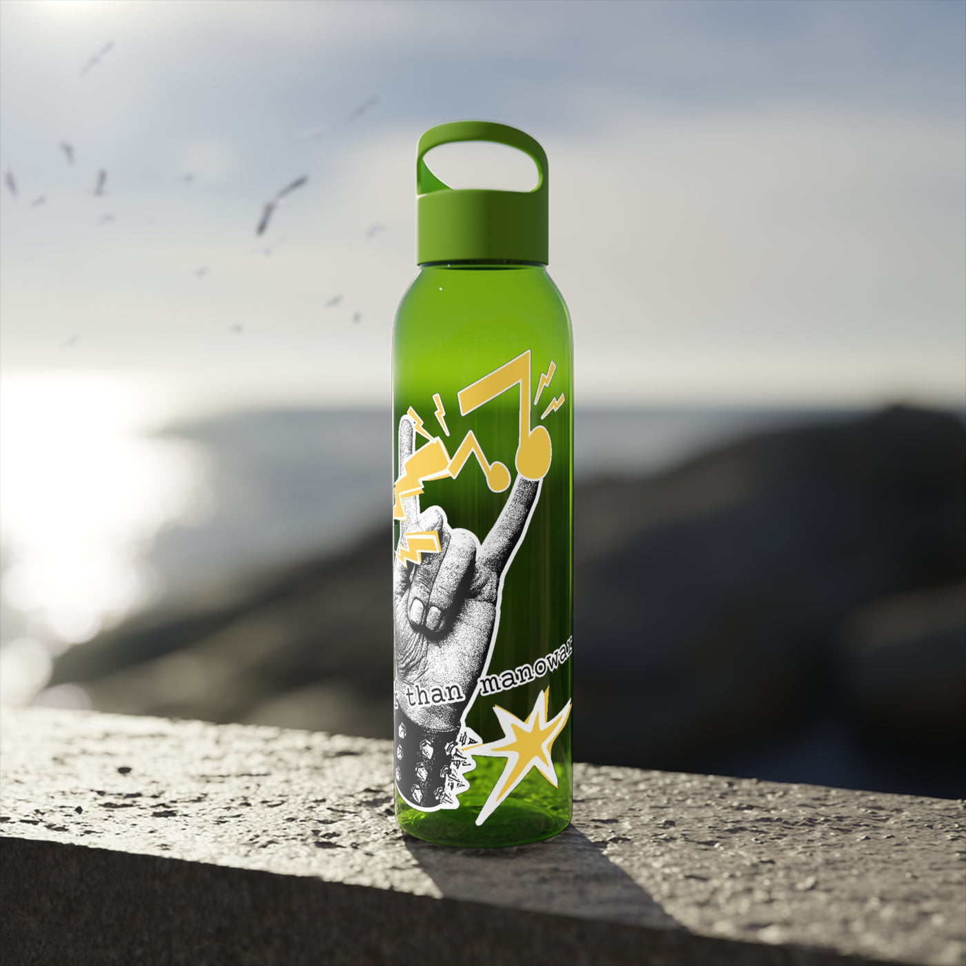 Rock 'n' Roll Water Bottle, louder than manowar