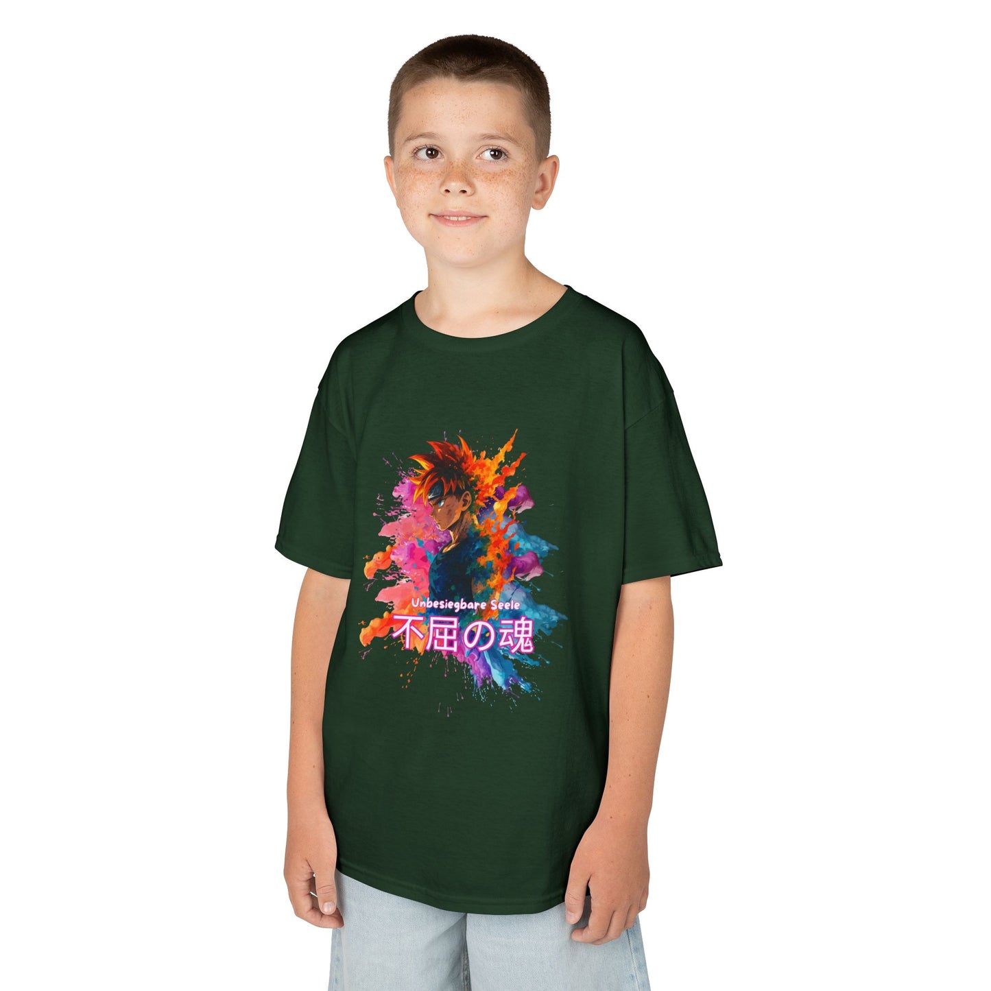 "unbesiegbare Seele" Vibrant Kids Jersey Tank Top - Colorful Anime Design