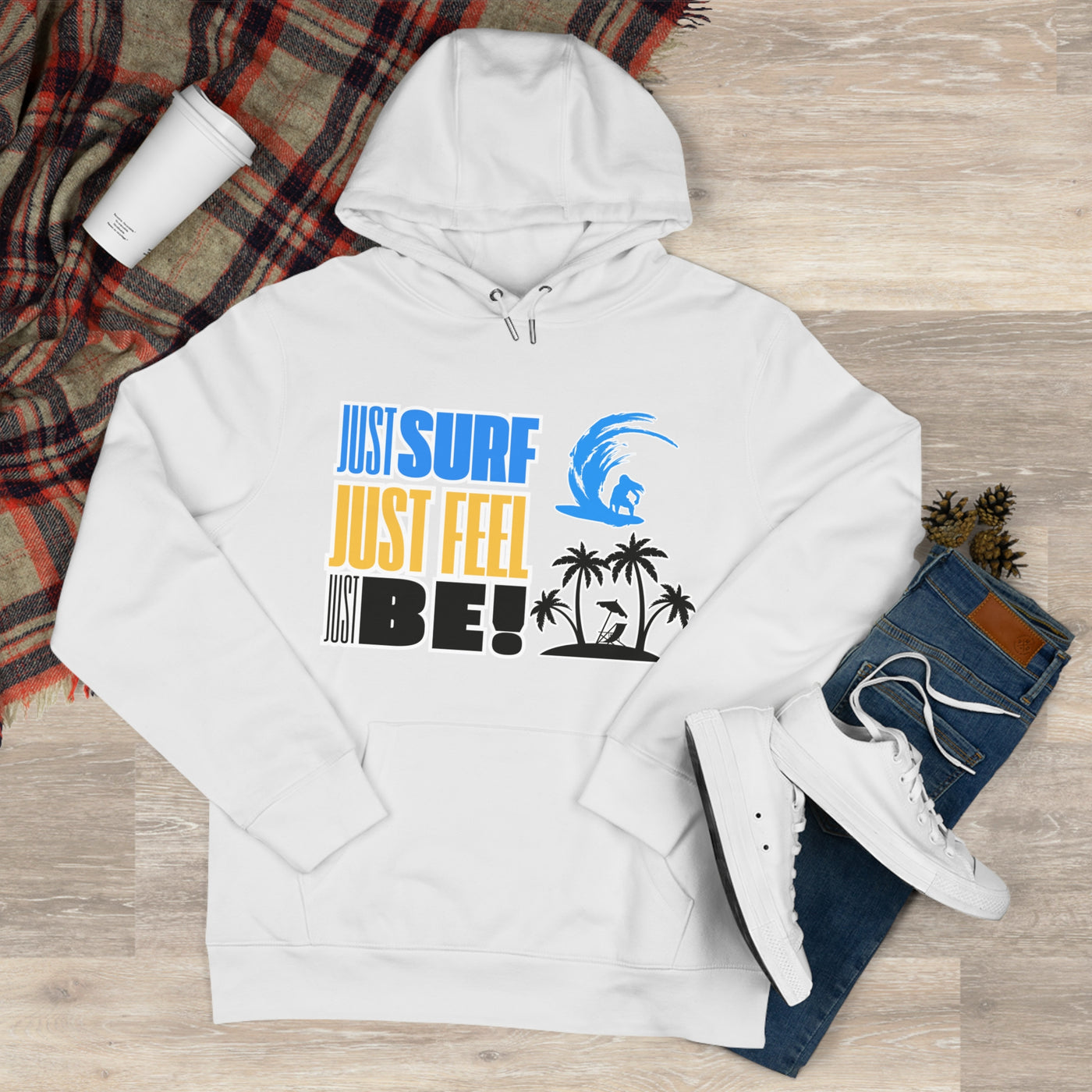 Just Surf Hooded Sweatshirt - Perfect for Beach Lovers and Surf Enthusiasts