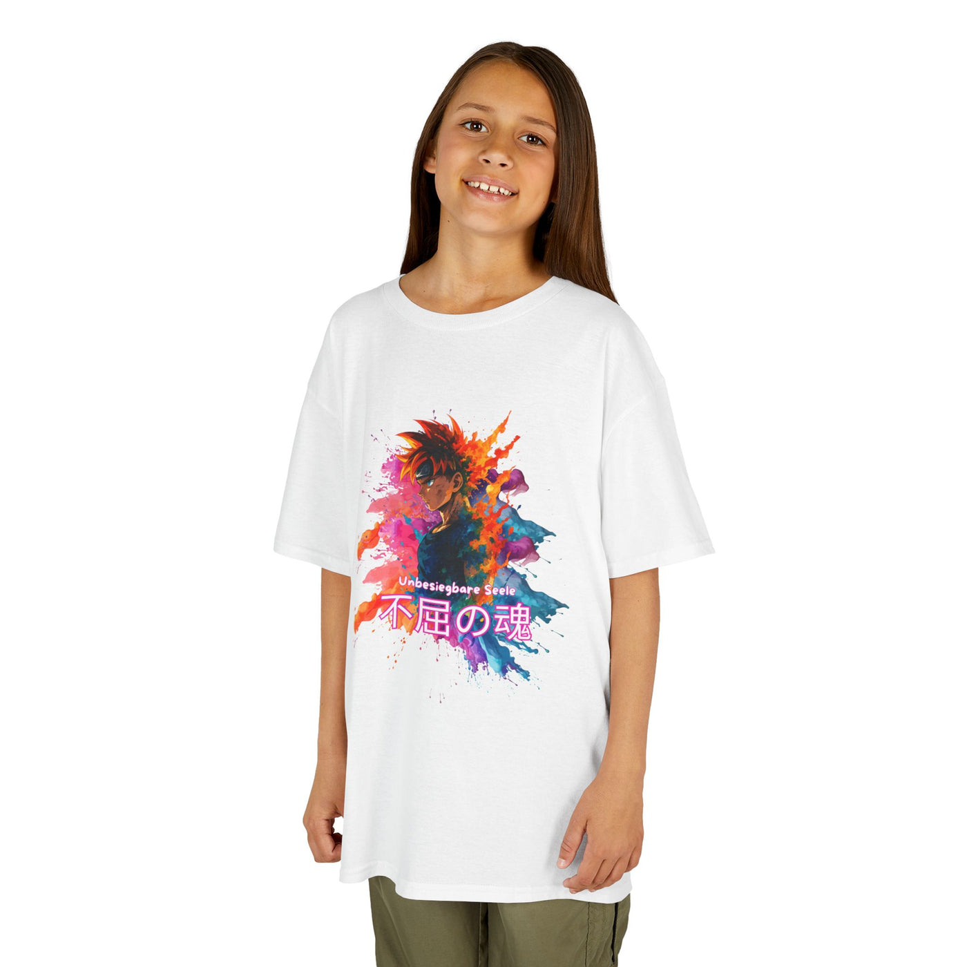 "unbesiegbare Seele" Vibrant Kids Jersey Tank Top - Colorful Anime Design