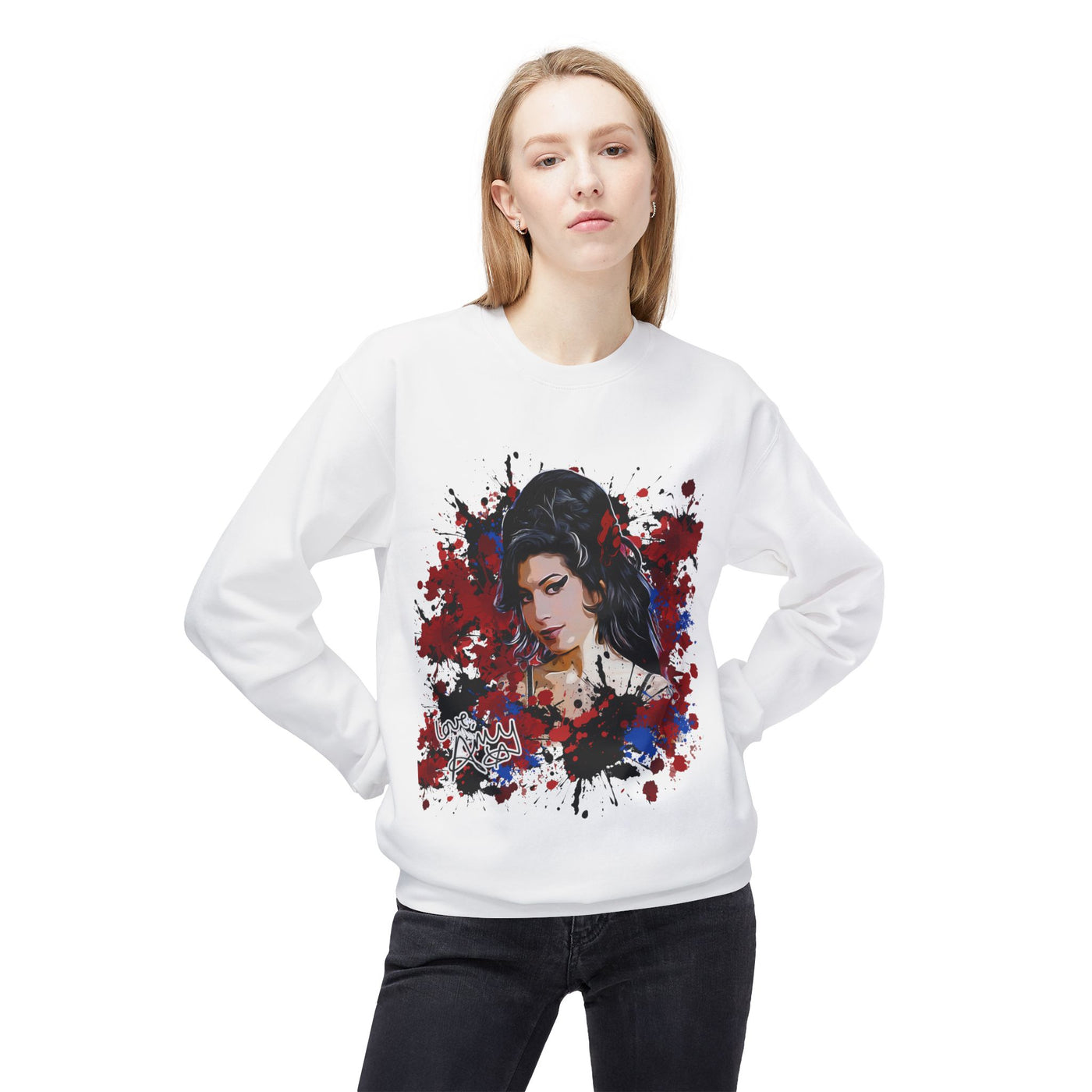 Amy Retro Kiss Graphic Hooded Sweatshirt for Fashion Lovers