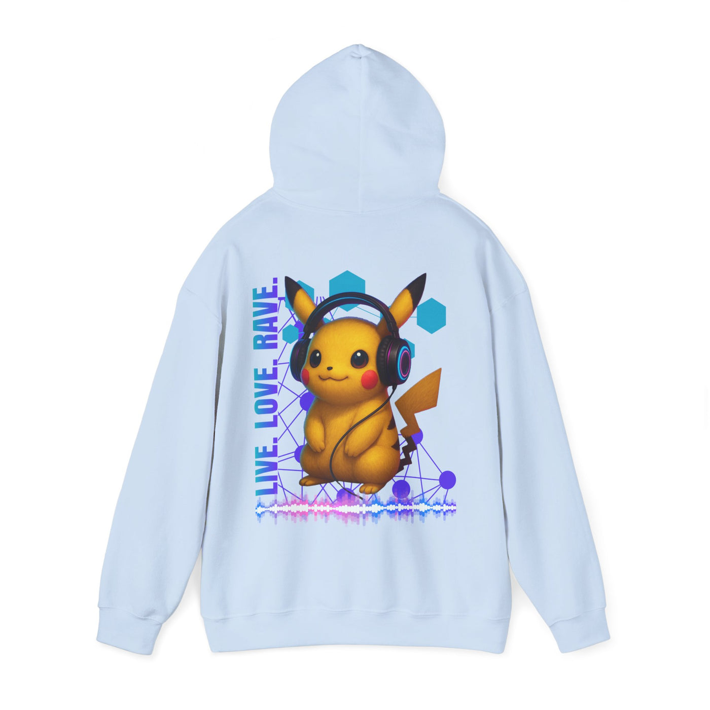 Rave Hoddie, Live Love Rave - Techno - Pokemon
