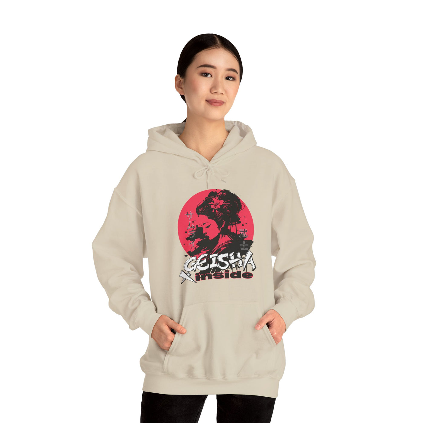 "Geisha Inside"Fleece Hoodie, Cozy