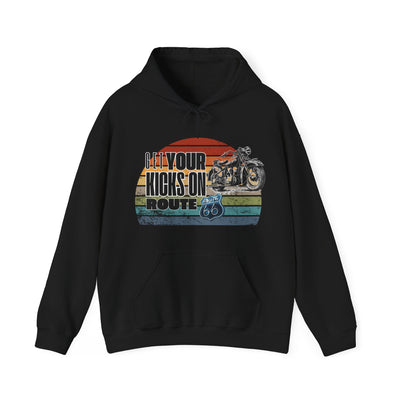 Retro Motorcycle Adventure Hoodie - 'Get Your Kicks On Route 66'