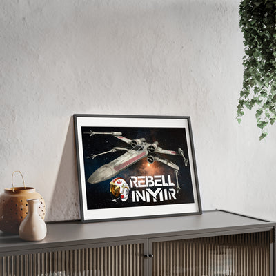 Star Wars X-Wing Fighter Poster with Wooden Frame - Rebel Inyir Decor