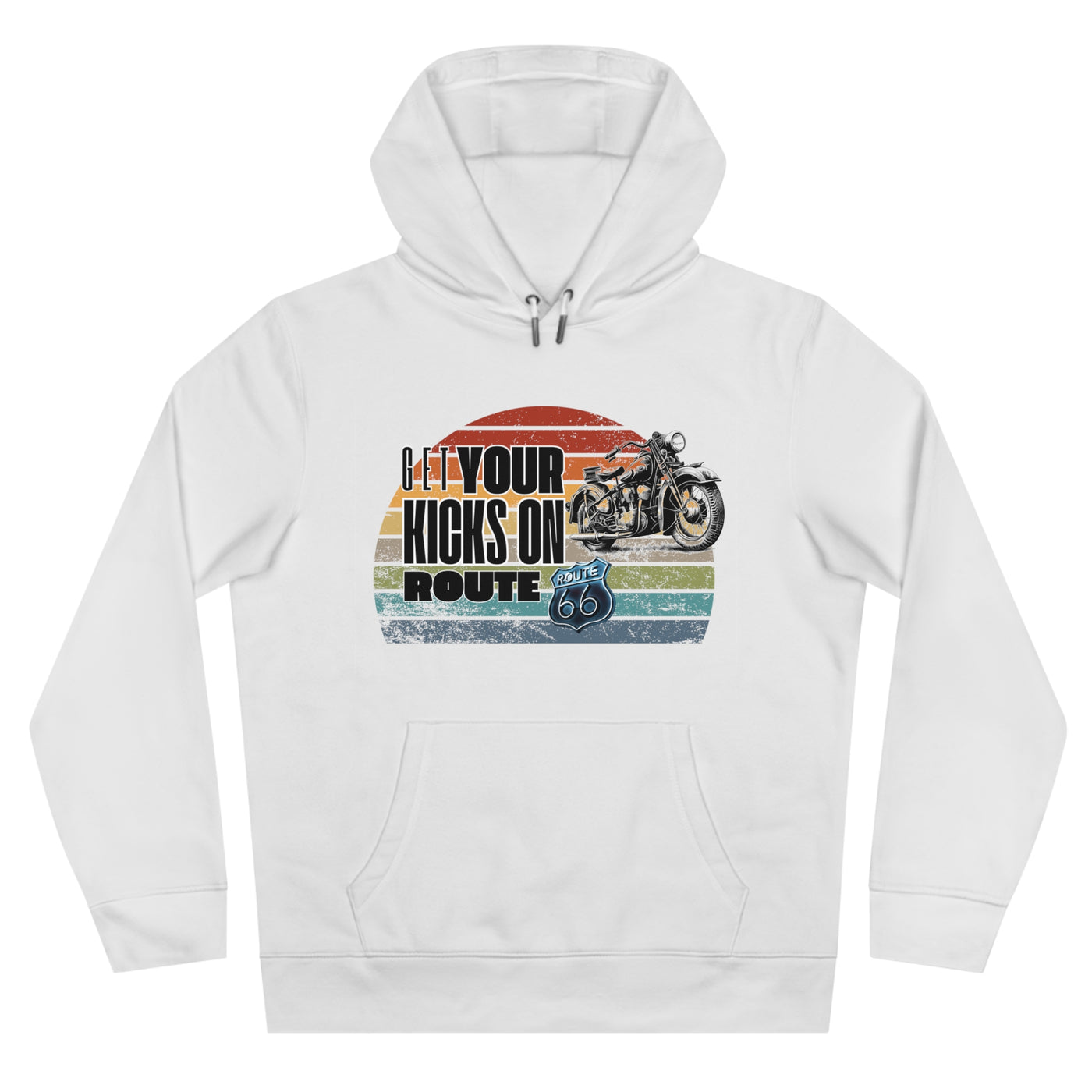 Retro Route 66 Motorcycle Hoodie Sweatshirt - Get your kicks on route 66