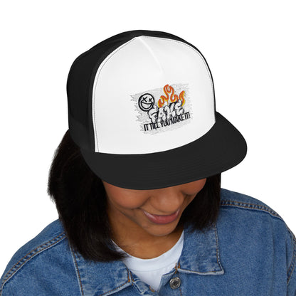Embroidered 5 Panel Trucker Cap - Fake it til you make it