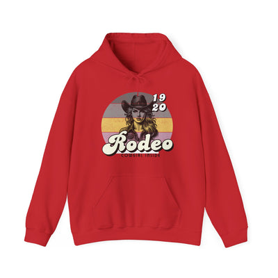 Rodeo Cowgirl Hooded HOODIE - Unisex Heavy Blend™ - Retro Style