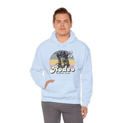 Rodeo Cowgirl Hooded HOODIE - Unisex Heavy Blend™ - Retro Style