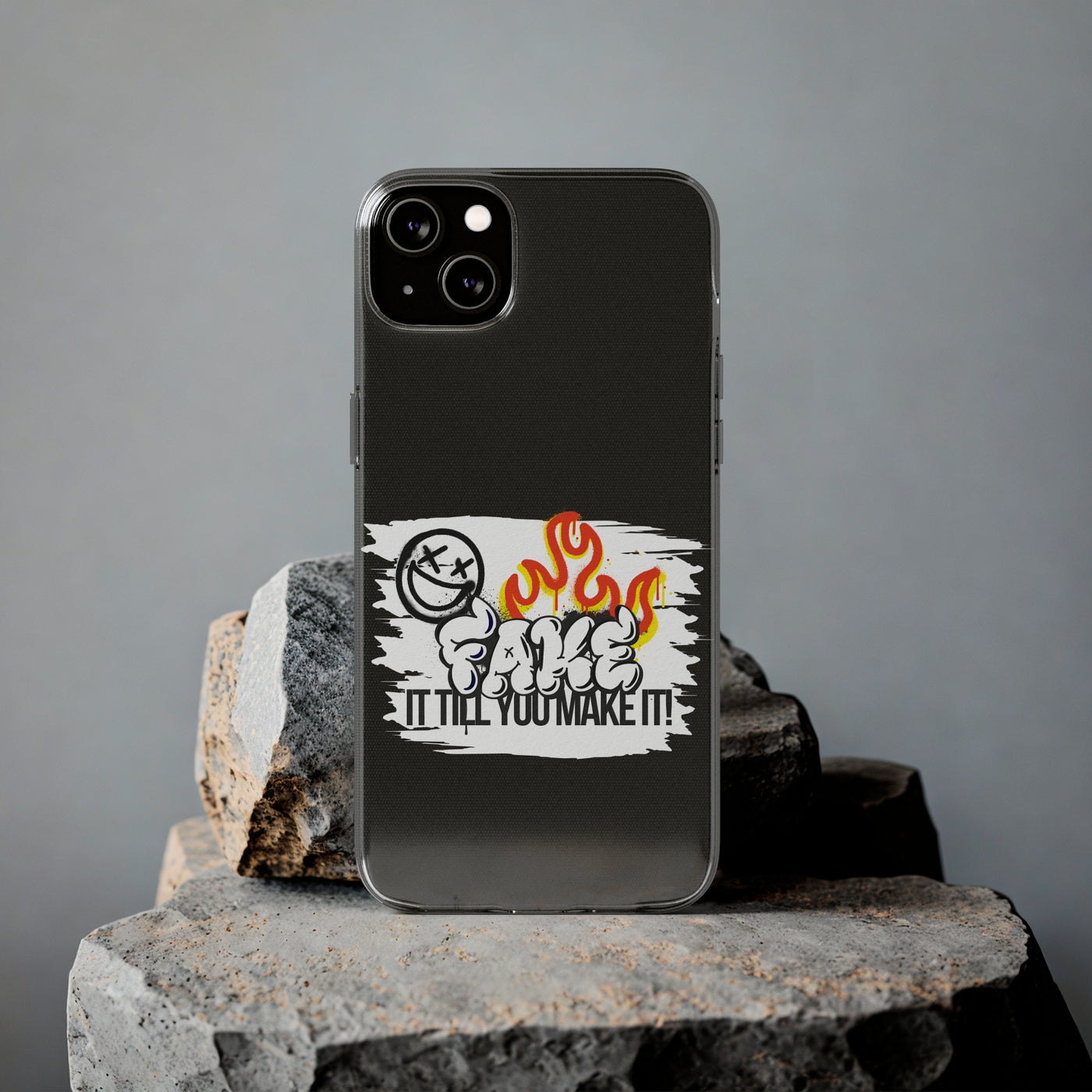 Handyhülle Fake till you make it - Clear Silicone Phone Cases,