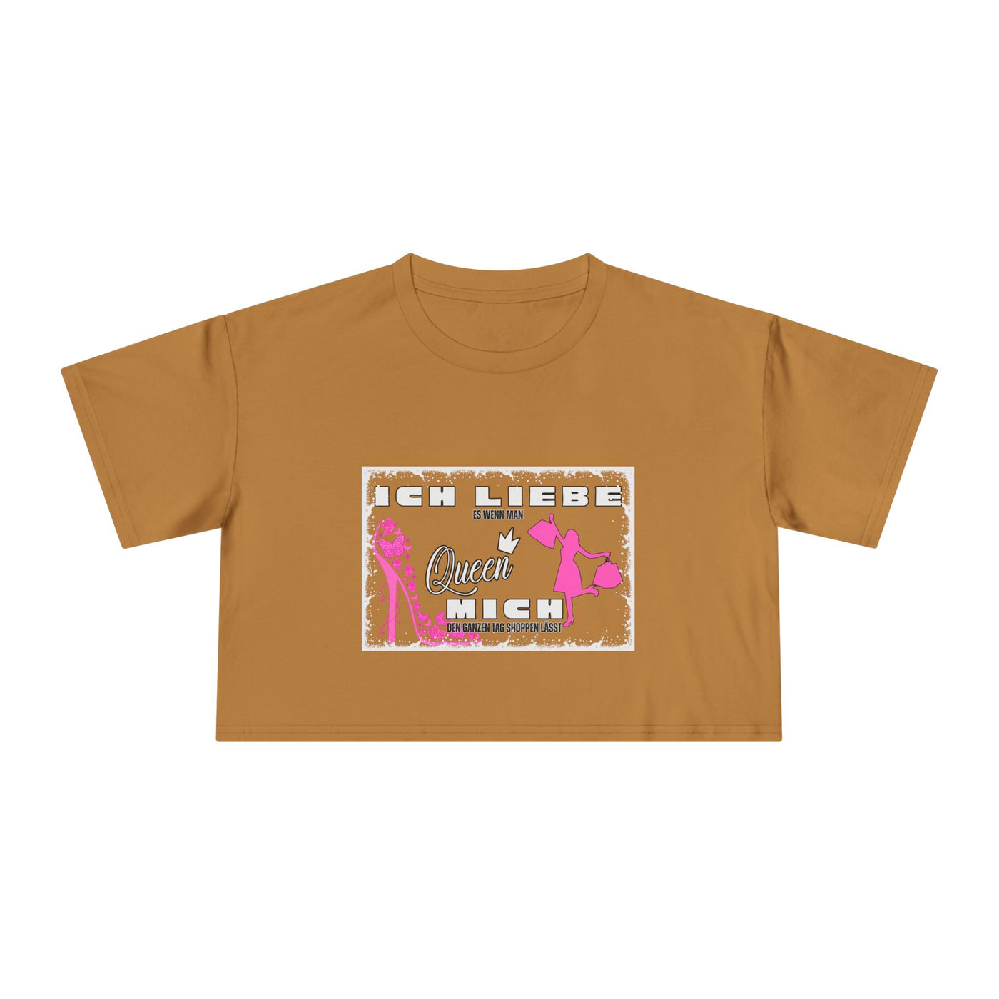 Ich liebe shoppe "Shopping Queen" Crop Tee  copped Shirt