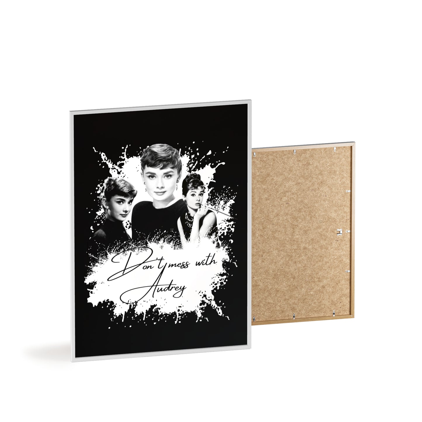 Audrey Hepburn Classic Poster with Wooden Frame - 'Don't Mess with Audrey'