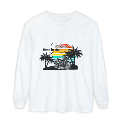 Dust in the Wind - Vintage Motorcycle & Sunset Design