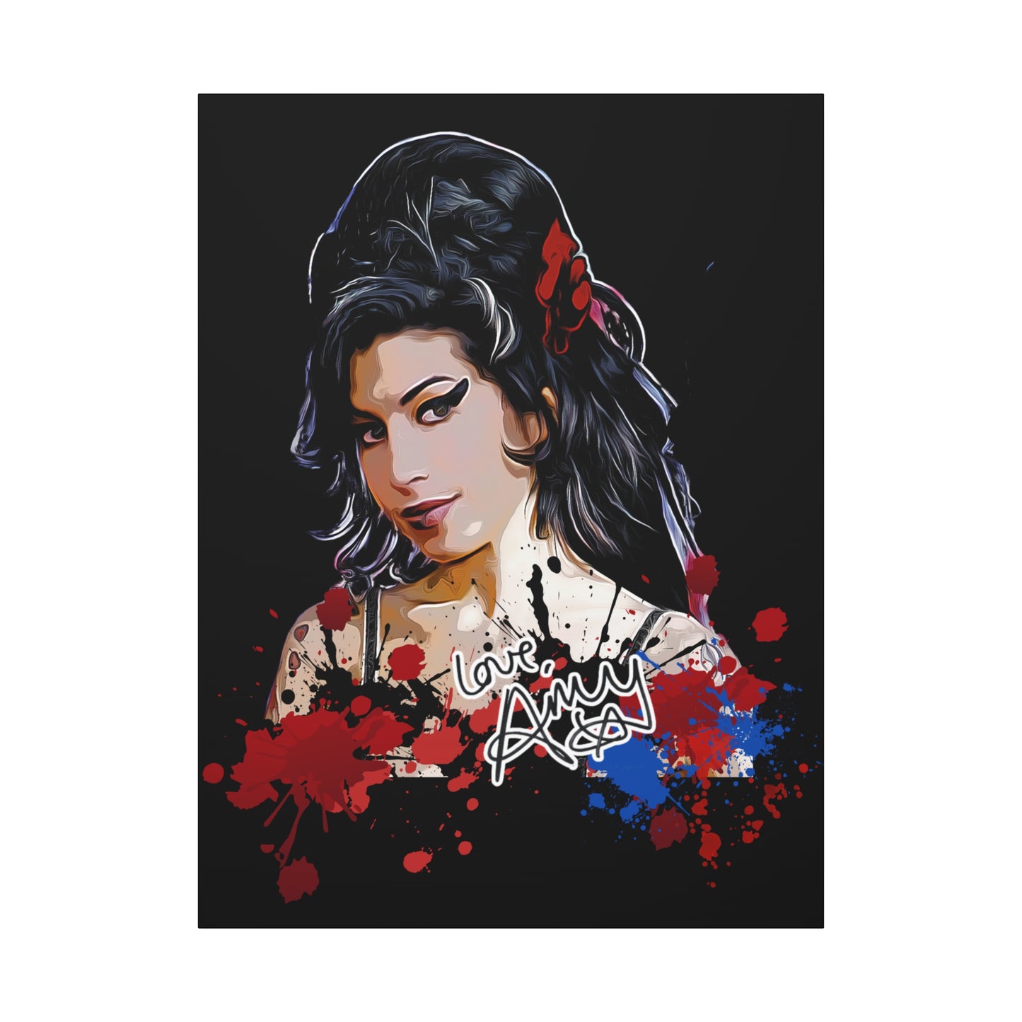 Amy Winehouse Art Canvas - Stretched Wall Decor with Signature