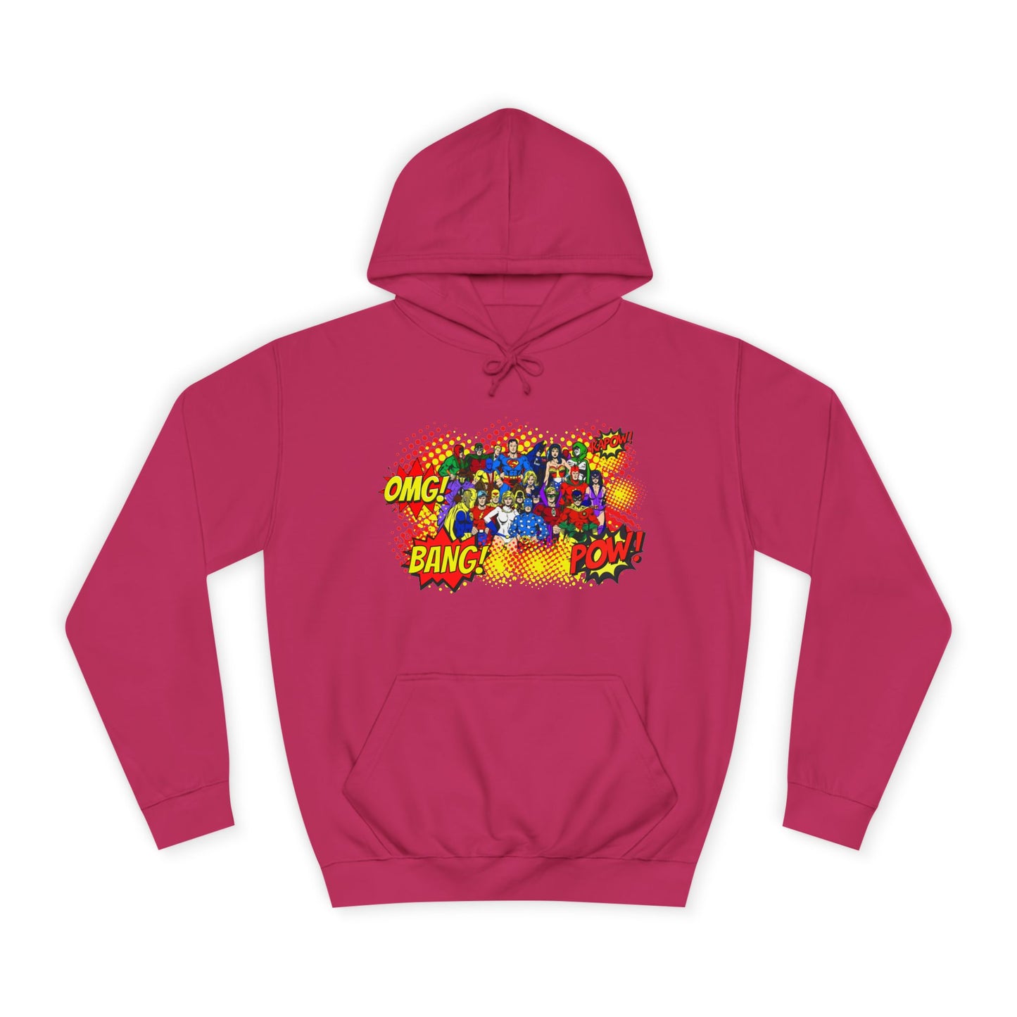 Superhero Graphic Hoodie, Unisex College Sweatshirt, Marvel DC Fans Apparel, Comic Book Lover Gift, Fun Cosplay Outfit