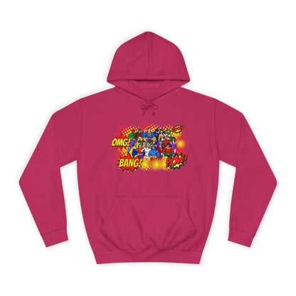 Superhero Graphic Hoodie, Unisex College Sweatshirt, Marvel DC Fans Apparel, Comic Book Lover Gift, Fun Cosplay Outfit