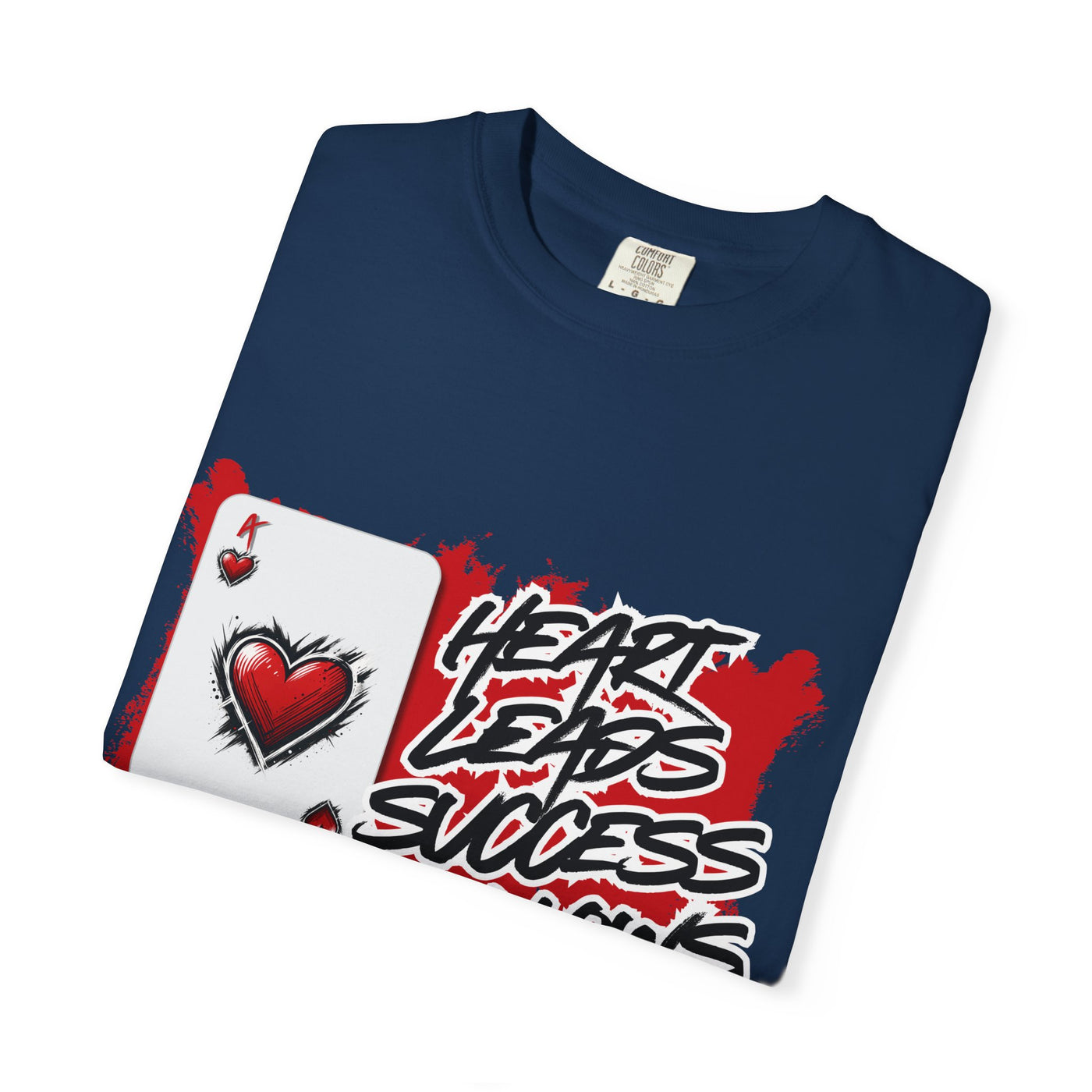 Heart Leads Success Unisex Heavy Cotton Tee | Graphic Tee | Casual Wear | Gift for Gamers | Inspirational Fashion | Streetwear