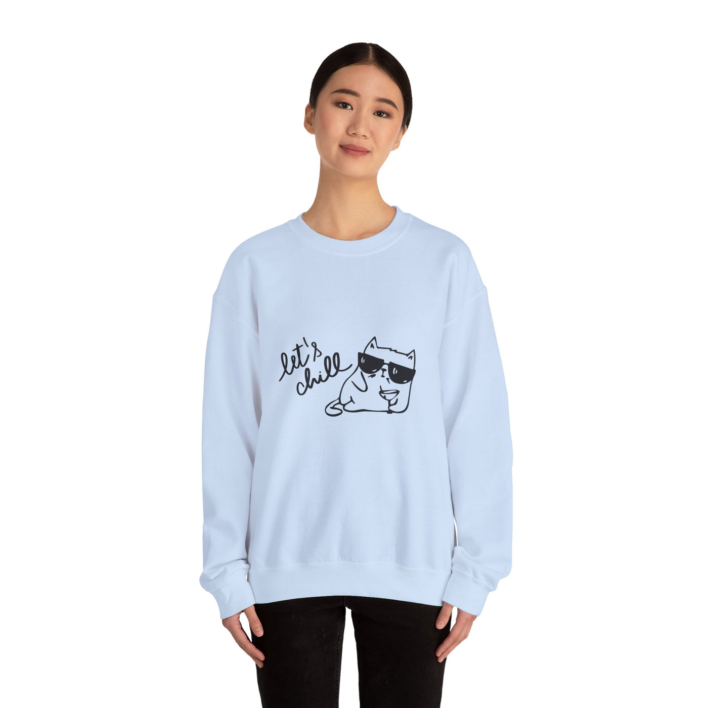 Let's Chill Cat Sweatshirt - Unisex Garment-Dyed Pullover for Cozy Days