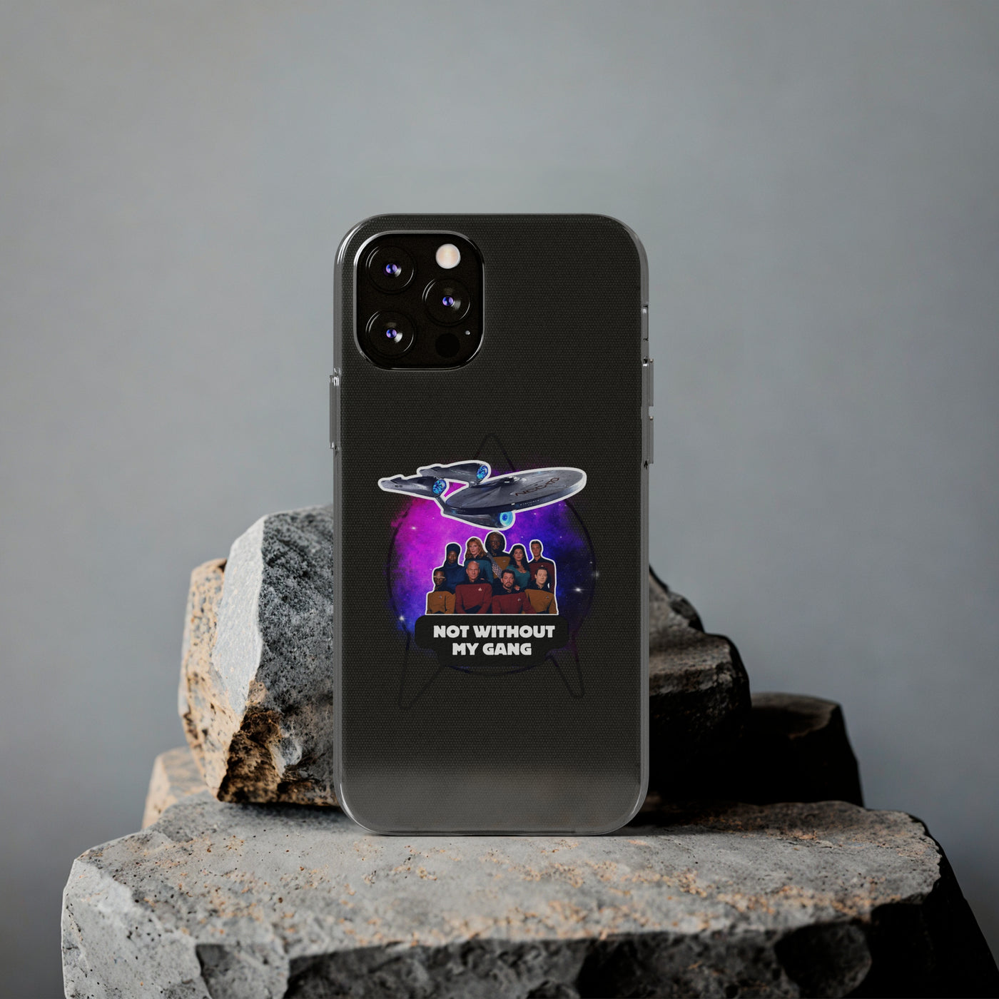 Galaxy-Inspired Soft Phone Case - Not Without My Gang, Star Trek Lovers Handyhülle