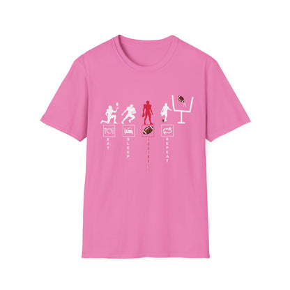 Football Life Unisex T-Shirt - Eat, Sleep, Football, Repeat