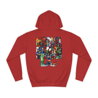 Superhero Graphic Hoodie, Unisex College Sweatshirt, Marvel DC Fans Apparel, Comic Book Lover Gift, Fun Cosplay Outfit