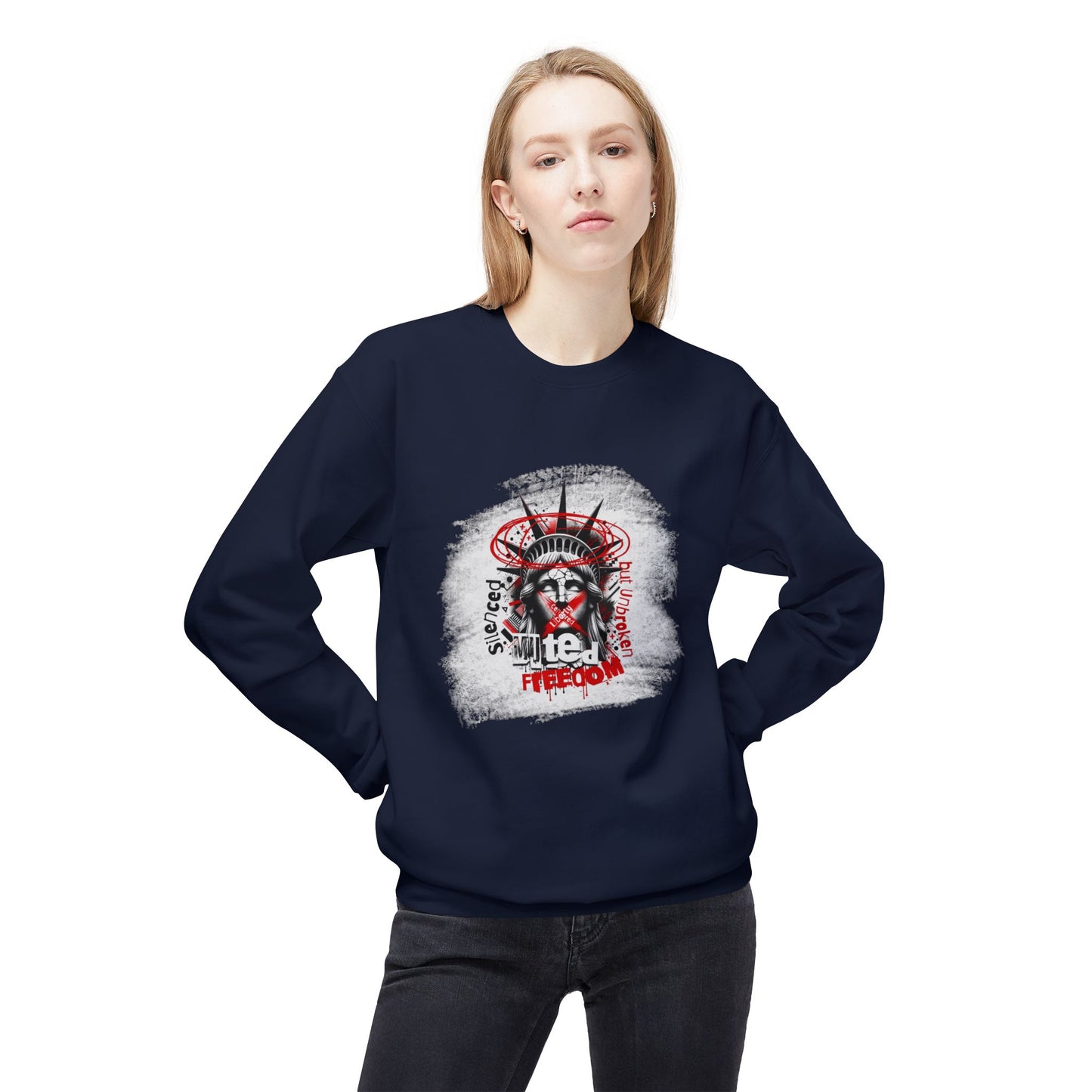 Freedom Statement Sweatshirt - Freiheitstatue muted but not unbroken