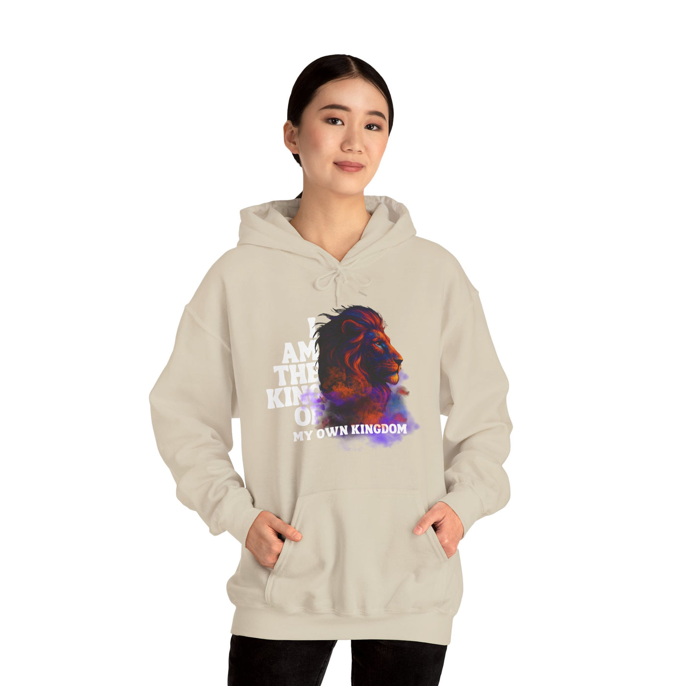 Inspirational Lion Hoodie "i am the king of my kingdom"